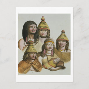 Postal Estudios de nativos americanos (color litho)