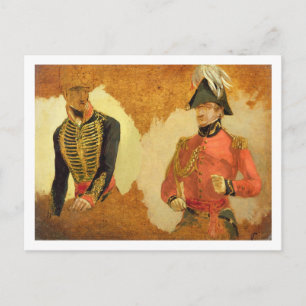 Postal Estudios del Uniforme de la Artillería Real de Cab