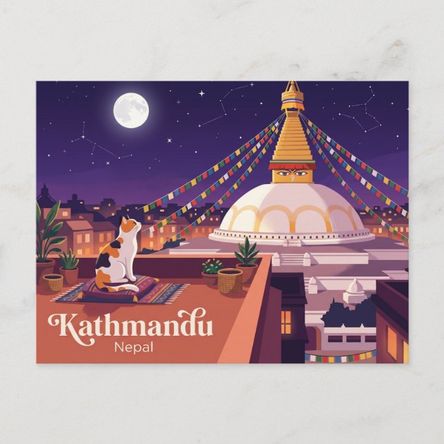 Postal Estupa de Boudhanath Nepal (Anverso)