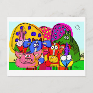 postal estupenda de los "animales y de los