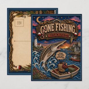 Postal Esturión Atlántico de Massachusetts se fue a pesca