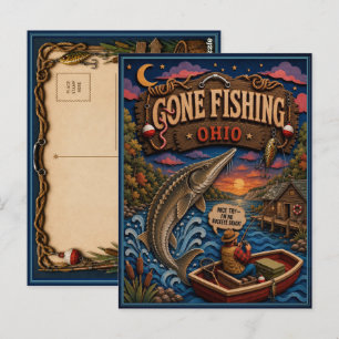 Postal Esturión del Lago de Pesca de Ohio