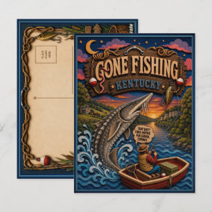 Postal Esturión del lago Kentucky Gone Fishing