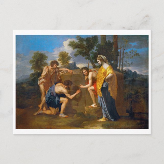 Postal Et in Arcadia ego, Poussin (Anverso)