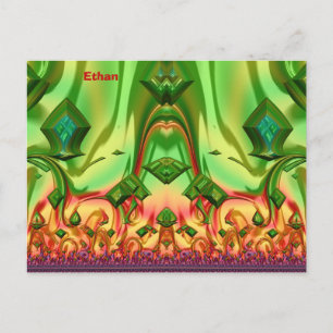 Postal ETHAN ~ Patrón de diseño 3D ~ Colores de Navidad~