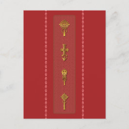 Postal Ethiopian Orthodox Crosses – Gold on Red