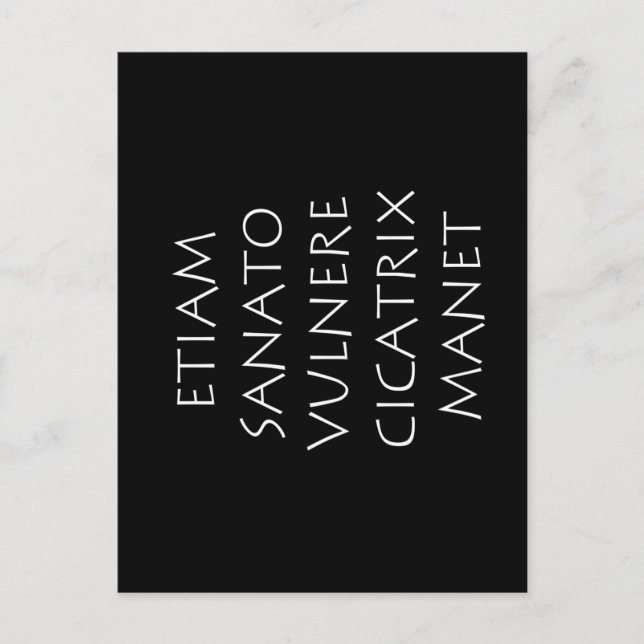 Postal Etiam sanato vulnere cicatrix manet (Anverso)