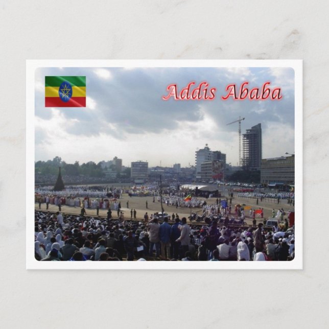 Postal Etiopía - Addis Abeba - Plaza Meskal - (Anverso)