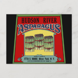 Postal Etiqueta Asparagus del río Hudson