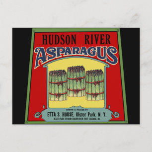 Postal Etiqueta Asparagus del río Hudson