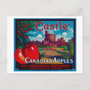 Postal Etiqueta Castle Apple - Westbank B.C. Canadá