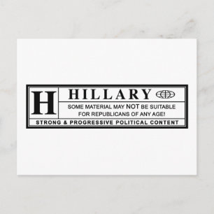 Postal Etiqueta de advertencia de Hillary Clinton