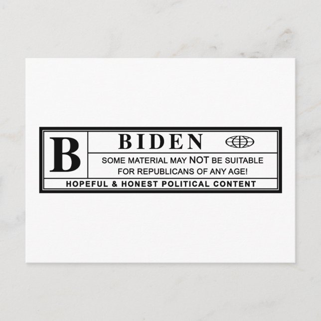 Postal Etiqueta de advertencia de Joe Biden (Anverso)