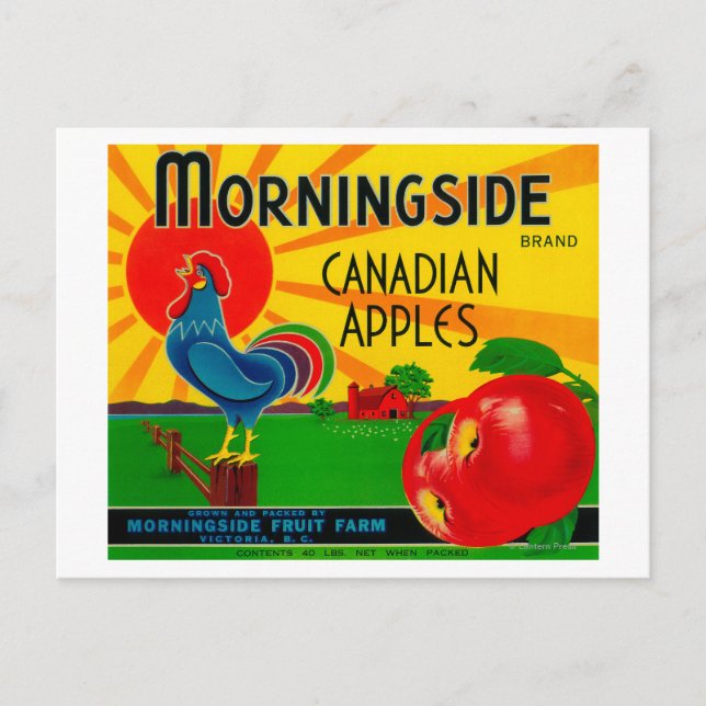 Postal Etiqueta de Apple Morningside en Canadá (Anverso)