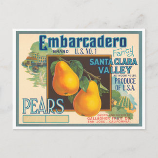 Postal Etiqueta de caja de cosecha de vintage de la marca