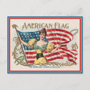 Postal Etiqueta de caja de puros vintage