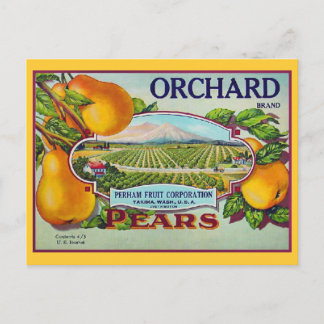 Postal Etiqueta de caja de vintage de frutos permeables