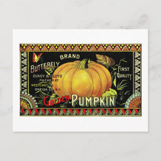 Postal etiqueta de calabaza