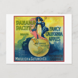 Postal Etiqueta de canal de Apple del Pacífico de Panamá