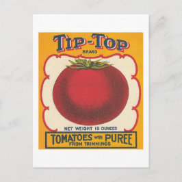 Postal Etiqueta de cosecha de tomates de punta