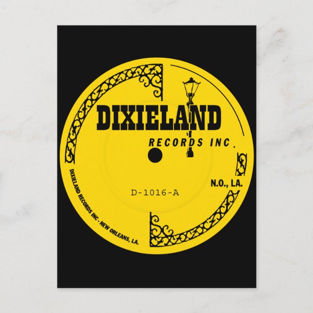 Postal Etiqueta de Dixieland Records (Anverso)