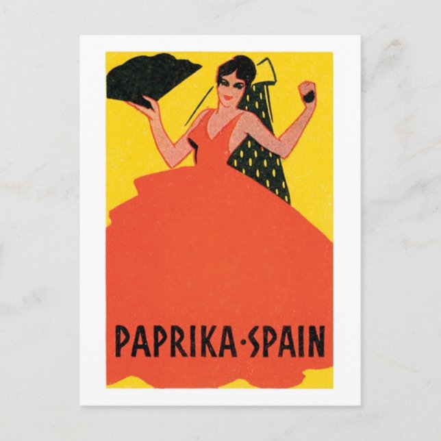 Postal Etiqueta de entrada de Paprika España (Anverso)