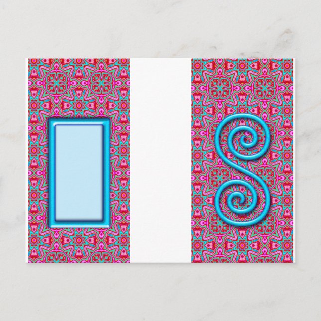 Postal Etiqueta de equipaje de diseño espiral (Anverso)