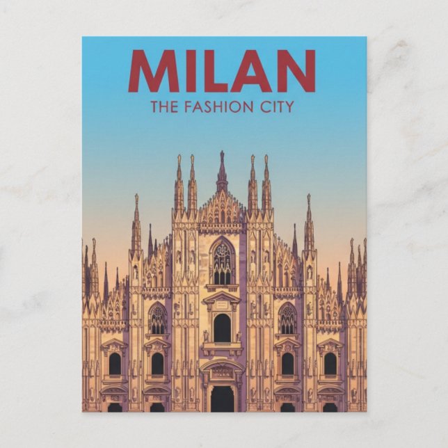 Postal Etiqueta de equipaje de la Catedral de Milán (Anverso)