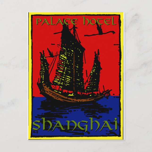 Postal Etiqueta de equipaje de Shanghai (Anverso)