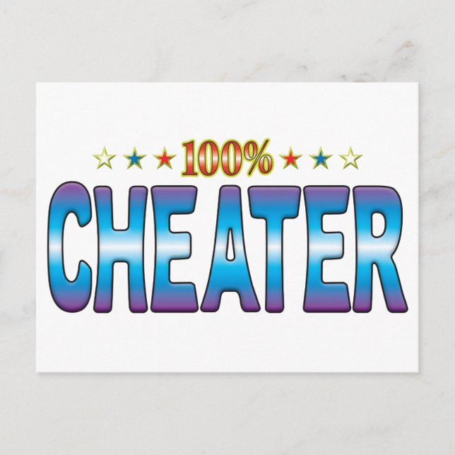 Postal Etiqueta de estrella de Cheater v2 (Anverso)