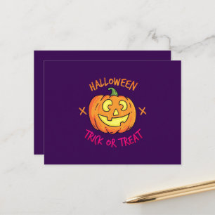 Postal Etiqueta de Halloween Calabaza Truco o Trato