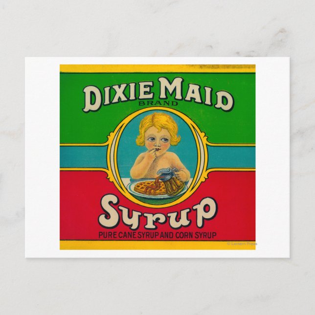 Postal Etiqueta de jarabe de doncella para Dixie Maid en  (Anverso)