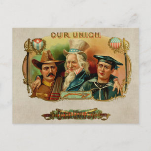 Postal Etiqueta de la caja de puros de la Unión