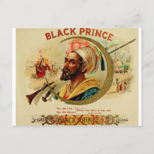 Postal Etiqueta de la caja de puros de Prince negro (L2)