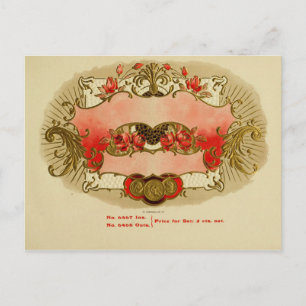 Postal Etiqueta de la caja de puros de vintage