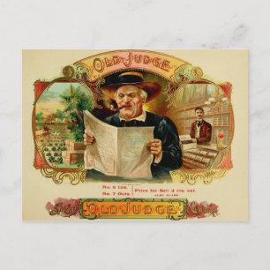 Postal Etiqueta de la caja de puros de vintage