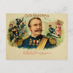 Postal Etiqueta de la caja de puros de vintage