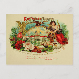 Postal Etiqueta de la caja de puros de vintage