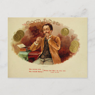 Postal Etiqueta de la caja de puros de vintage