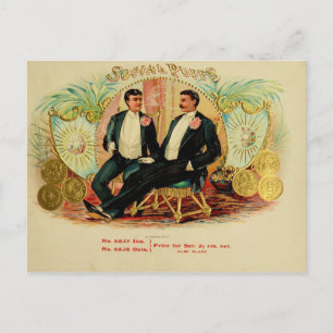 Postal Etiqueta de la caja de puros de vintage