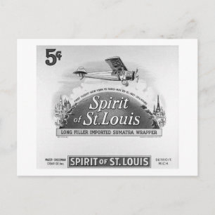 Postal Etiqueta de la caja de puros vintage Spirit of St.