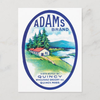 Postal Etiqueta de la marca Adams Vintage Grocery
