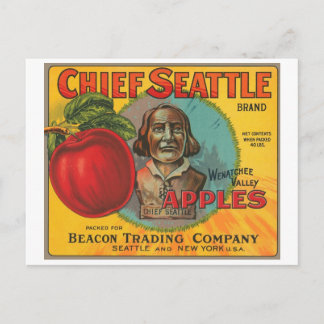 Postal Etiqueta de la marca principal de Seattle para man