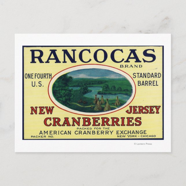 Postal Etiqueta de la marca Rancocas (Anverso)