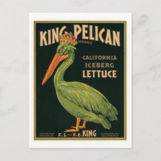Postal Etiqueta de la tasa de vintage de la lechuga Pelic