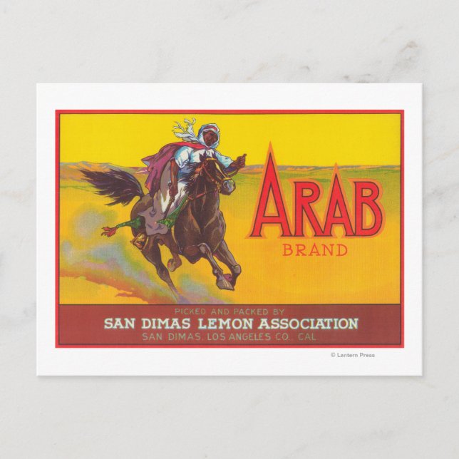 Postal Etiqueta de limón árabeSan Dimas, CA (Anverso)