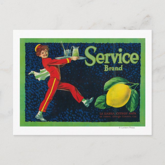 Postal Etiqueta de limón de servicioLa Habra, CA (Anverso)