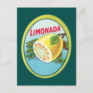 Postal Etiqueta de Limonada de época