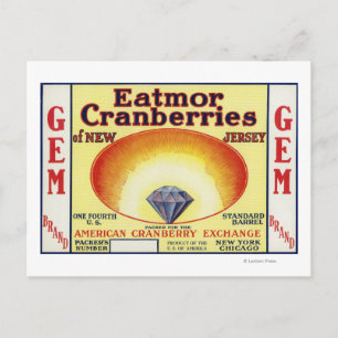 Postal Etiqueta de marca Gem Eatmor Cranberries