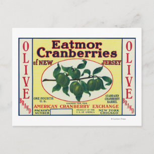 Postal Etiqueta de marca Olive Eatmor Cranberries